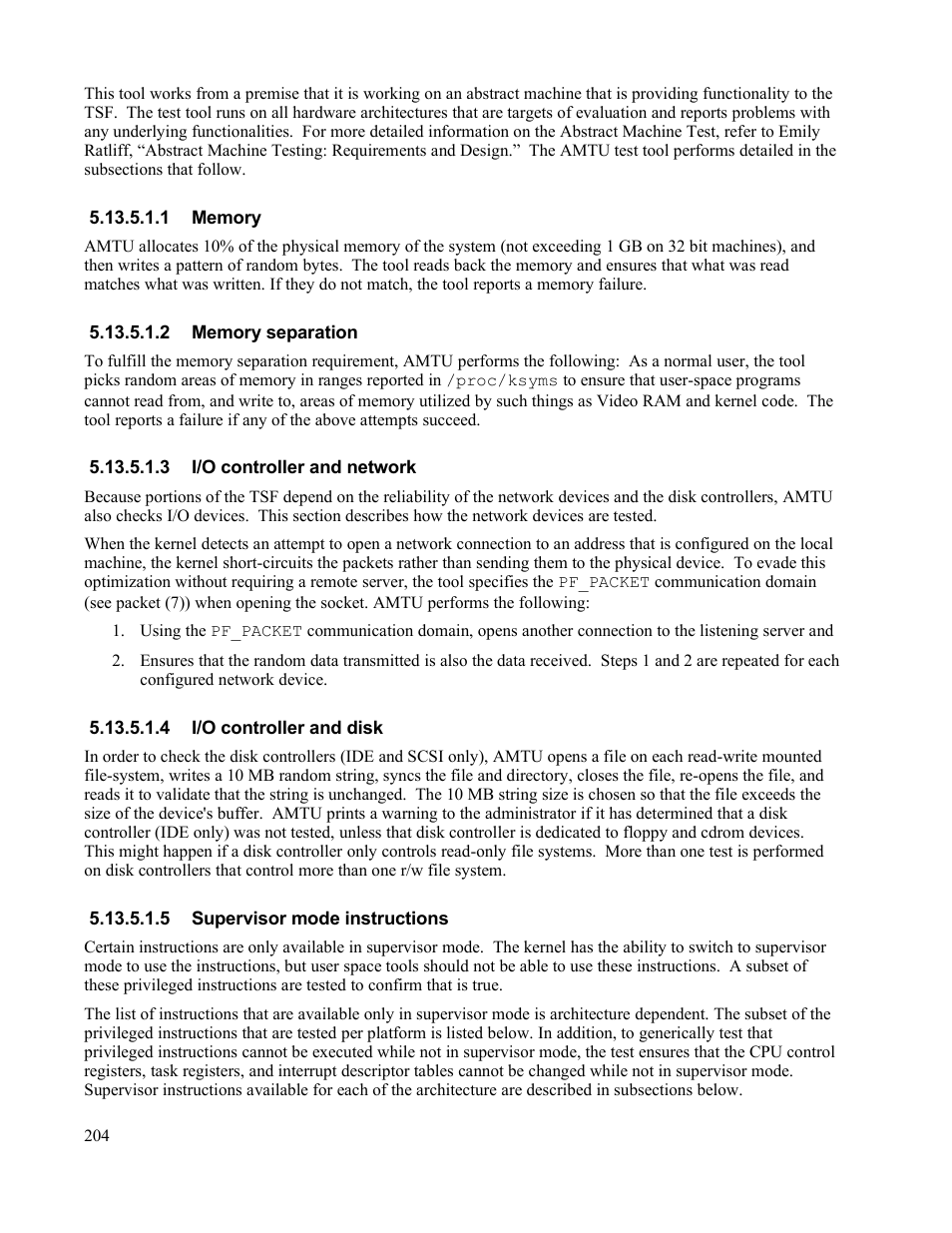 1 memory, 2 memory separation, 3 i/o controller and network | 4 i/o controller and disk, 5 supervisor mode instructions | IBM Novell 10 SP1 EAL4 User Manual | Page 216 / 246