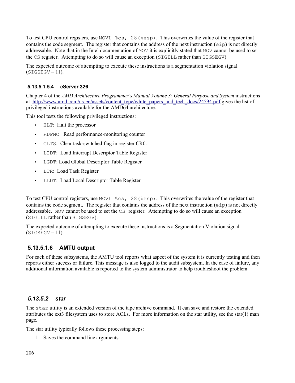4 eserver 326, 6 amtu output, 2 star | IBM Novell 10 SP1 EAL4 User Manual | Page 218 / 246