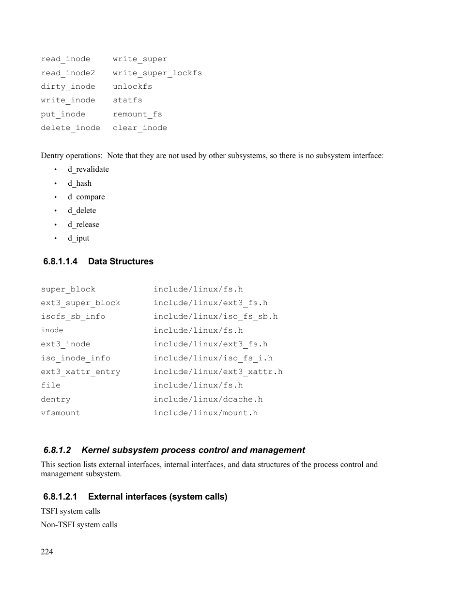 4 data structures, 2 kernel subsystem process control and management, 1 external interfaces (system calls) | IBM Novell 10 SP1 EAL4 User Manual | Page 236 / 246