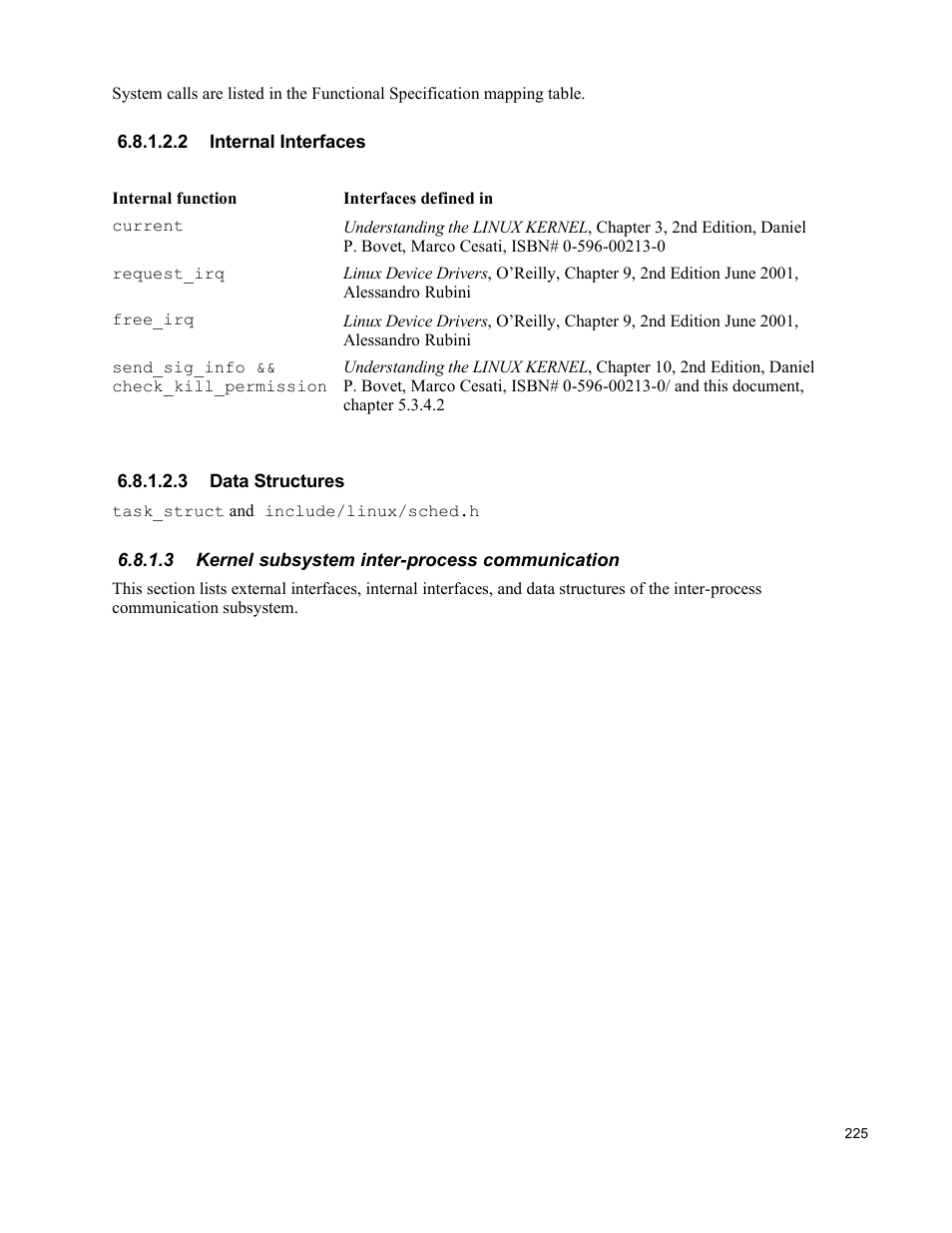 2 internal interfaces, 3 data structures, 3 kernel subsystem inter-process communication | IBM Novell 10 SP1 EAL4 User Manual | Page 237 / 246