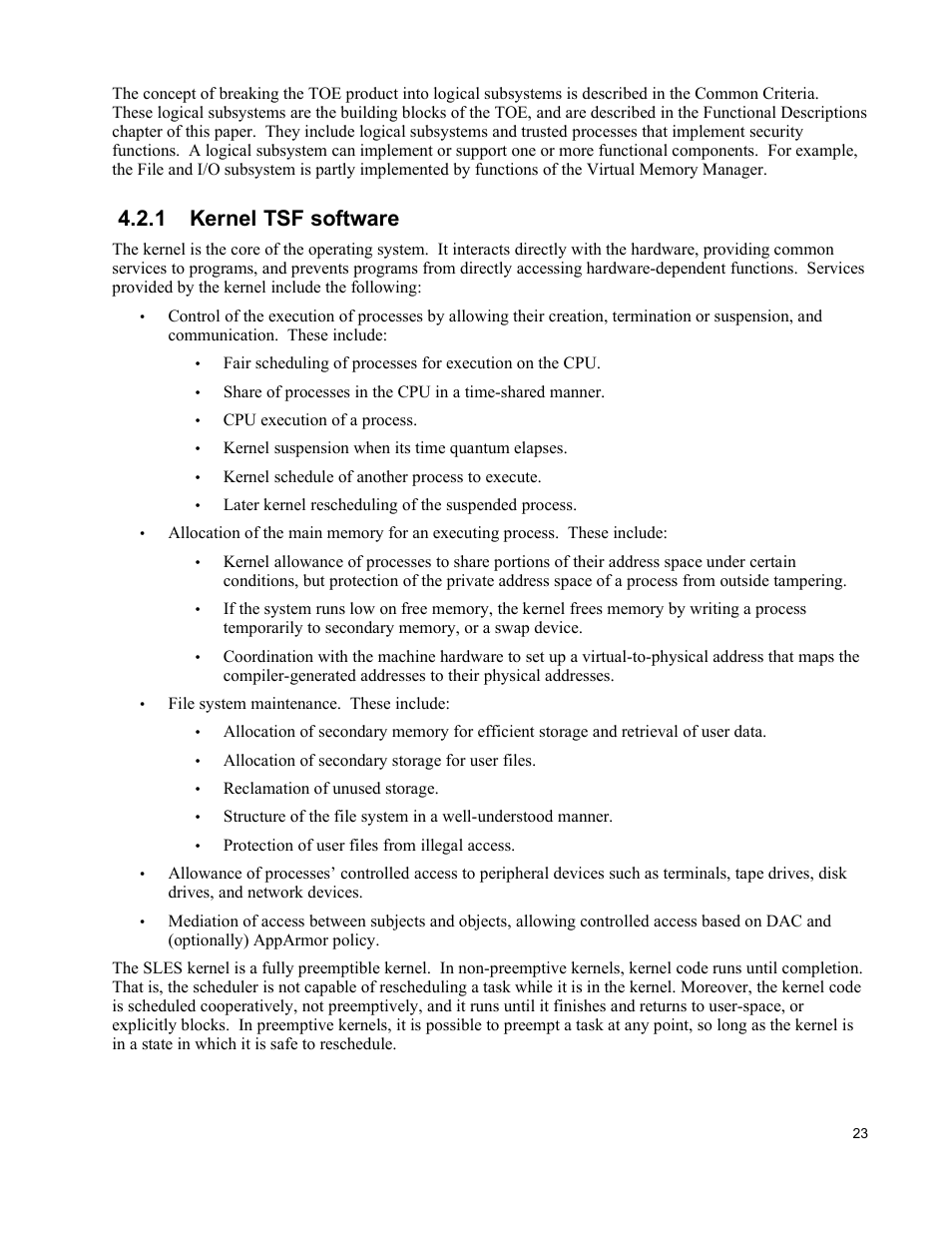 1 kernel tsf software | IBM Novell 10 SP1 EAL4 User Manual | Page 35 / 246