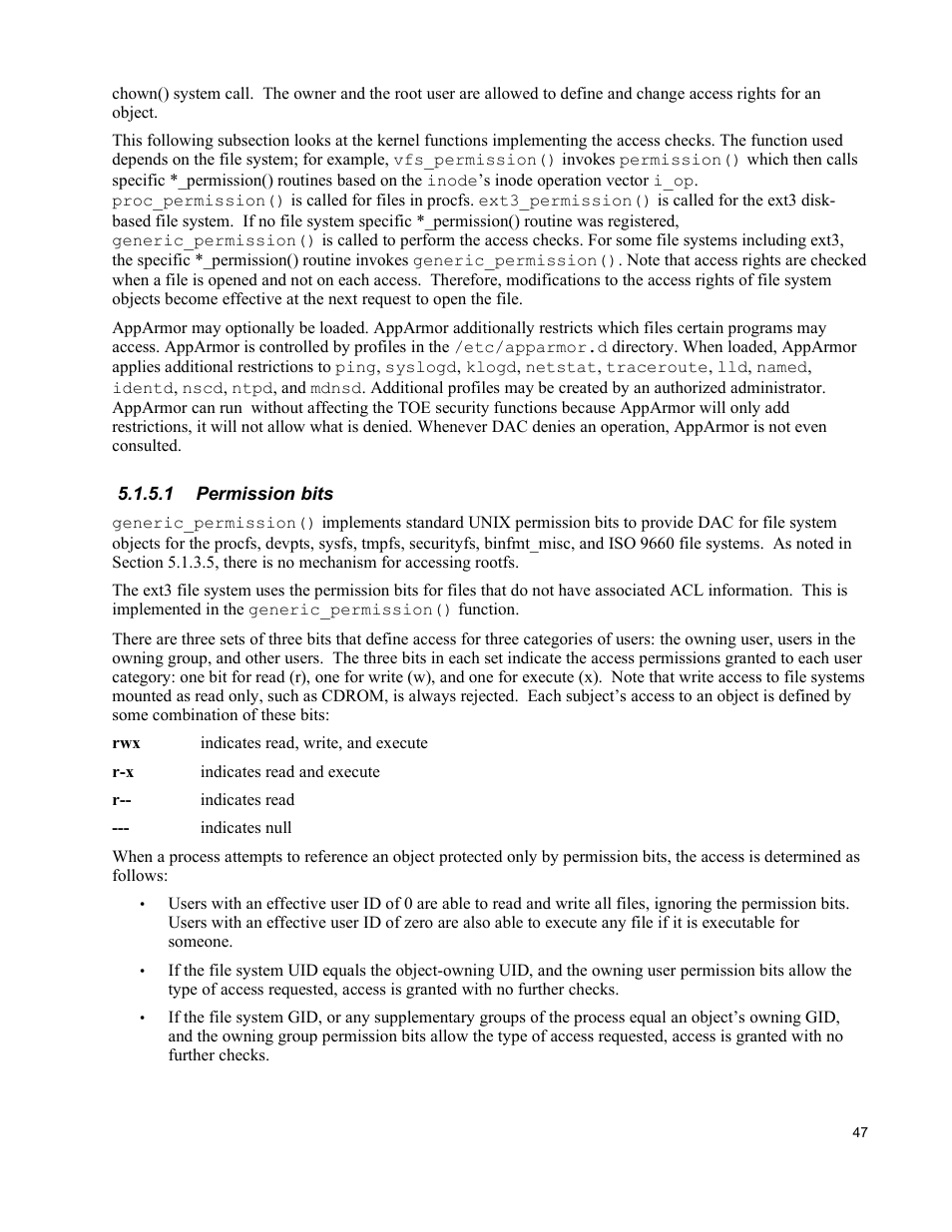 1 permission bits | IBM Novell 10 SP1 EAL4 User Manual | Page 59 / 246
