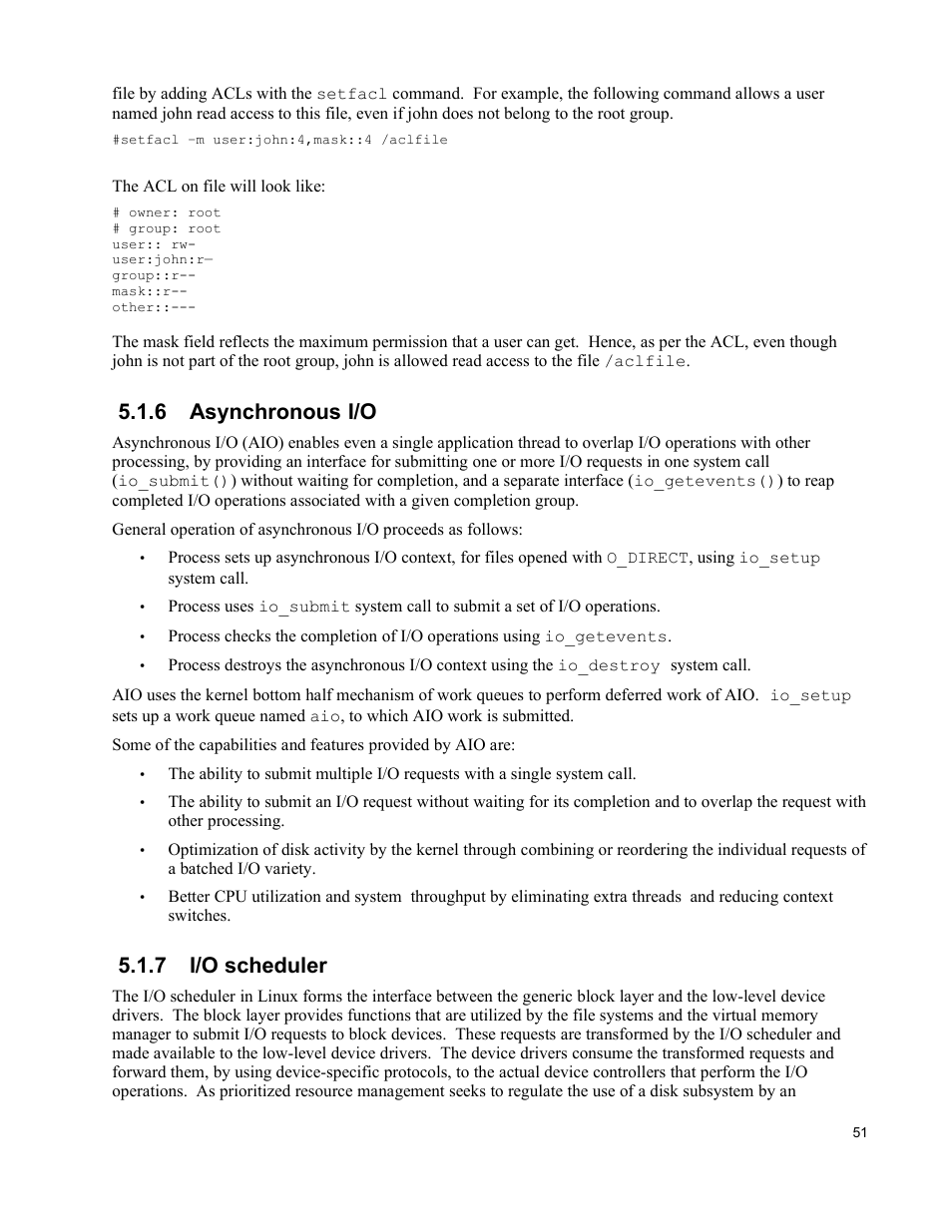 6 asynchronous i/o, 7 i/o scheduler | IBM Novell 10 SP1 EAL4 User Manual | Page 63 / 246