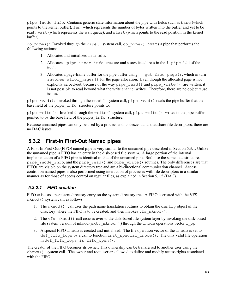 2 first-in first-out named pipes, 1 fifo creation | IBM Novell 10 SP1 EAL4 User Manual | Page 75 / 246