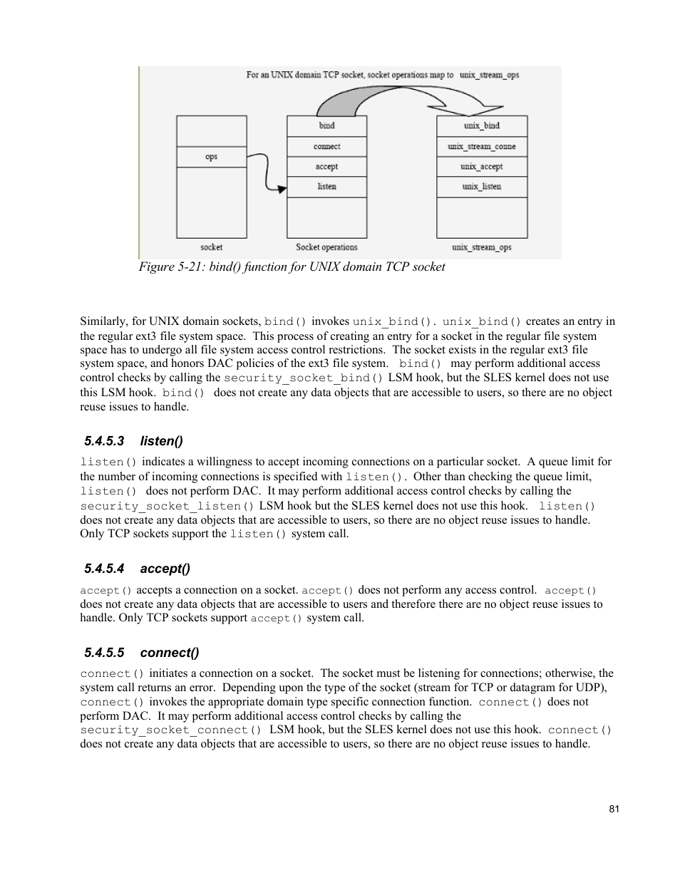 3 listen(), 4 accept(), 5 connect() | IBM Novell 10 SP1 EAL4 User Manual | Page 93 / 246