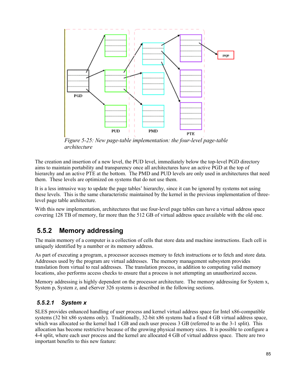 2 memory addressing, 1 system x | IBM Novell 10 SP1 EAL4 User Manual | Page 97 / 246
