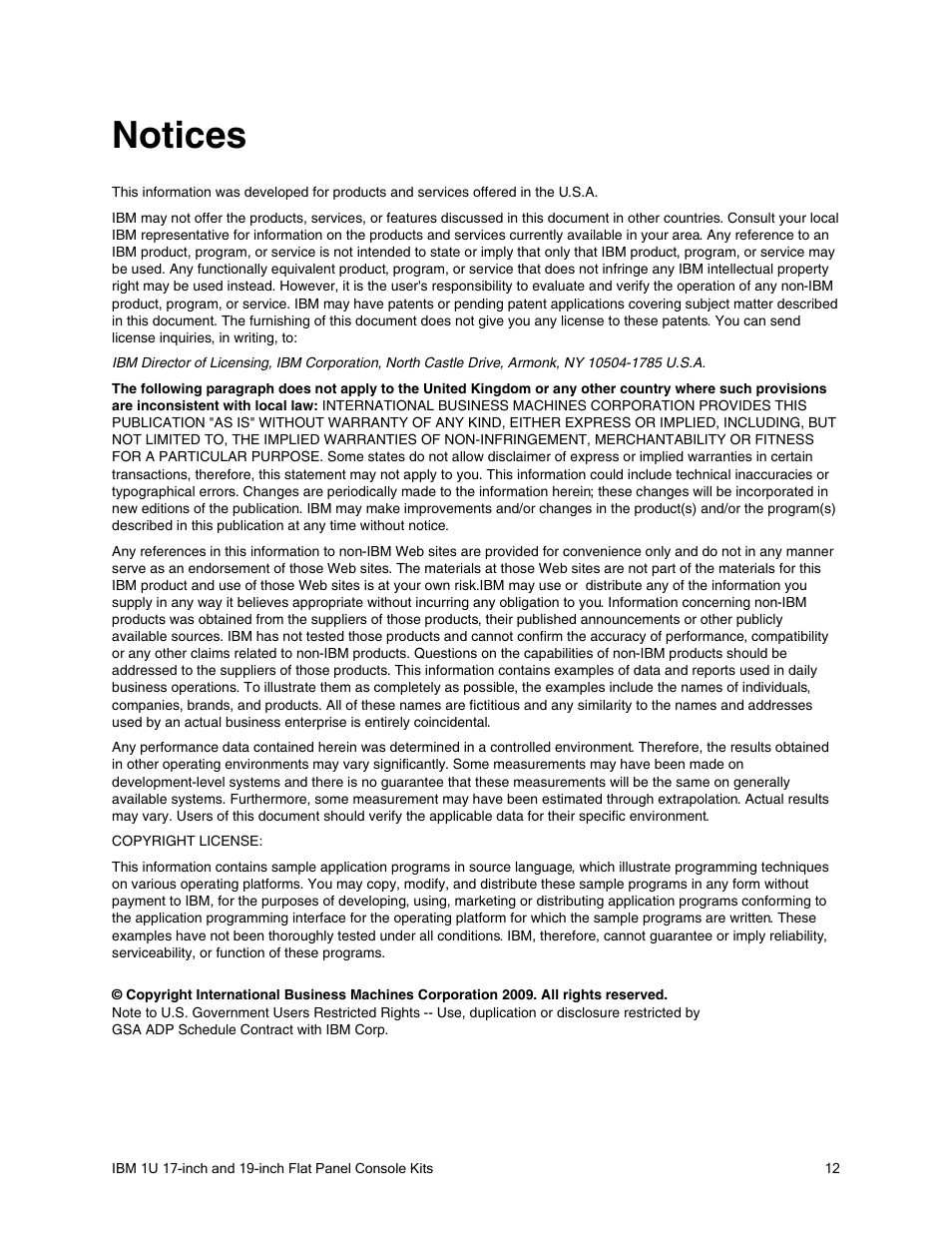 Notices | IBM REDBOOKS 1U 17 User Manual | Page 12 / 13