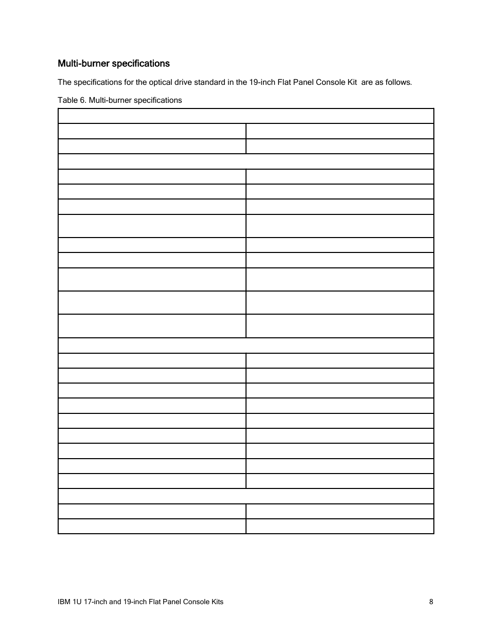 Multi-burner specifications | IBM REDBOOKS 1U 17 User Manual | Page 8 / 13