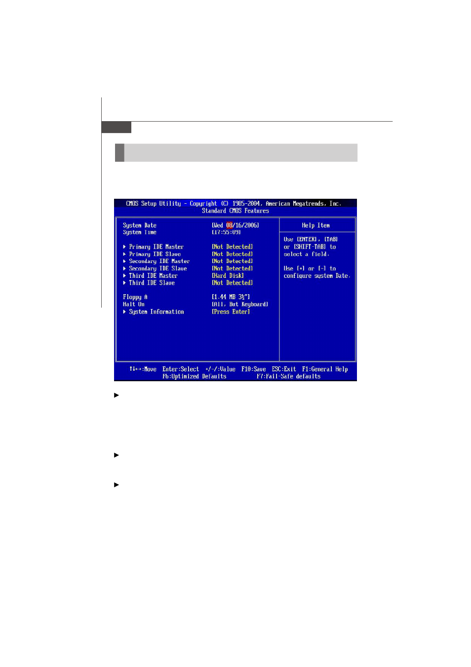 Standard cmos features | IBM MS-7236 (V2.X) Mainboard G52-72361X2 User Manual | Page 44 / 85