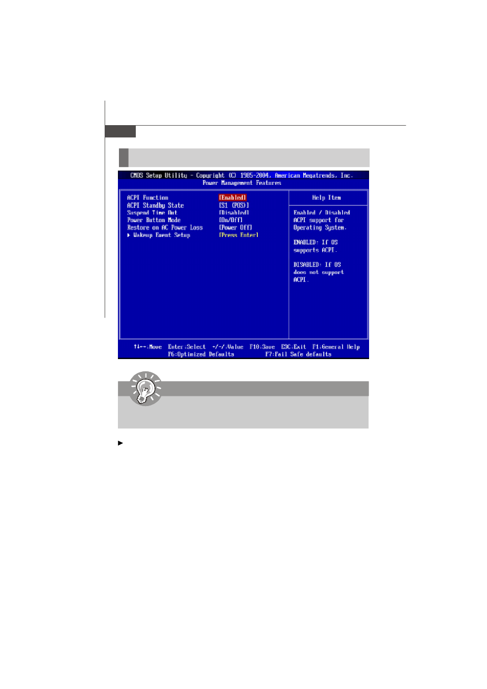 Power management setup | IBM MS-7236 (V2.X) Mainboard G52-72361X2 User Manual | Page 58 / 85