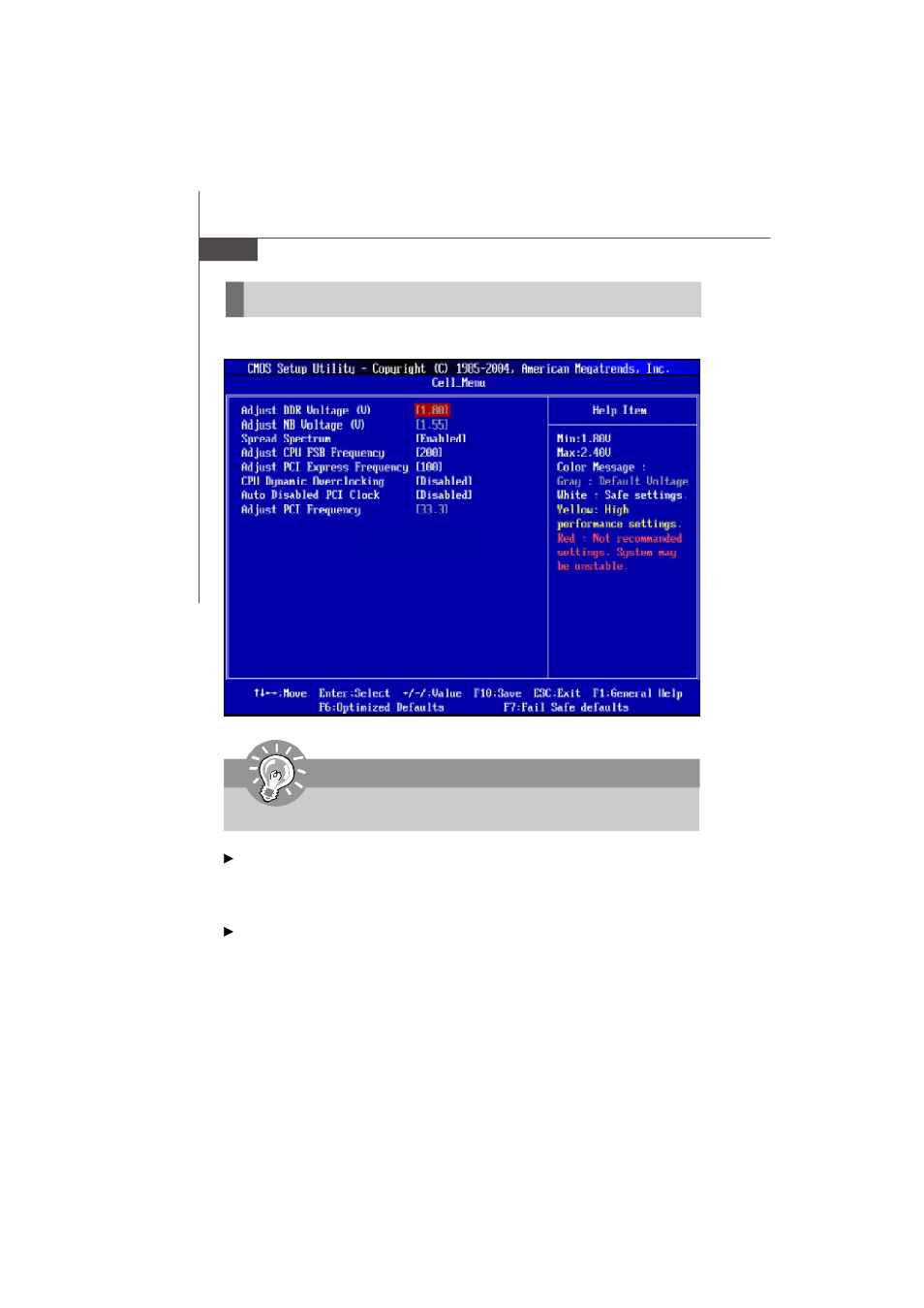 Cell menu | IBM MS-7236 (V2.X) Mainboard G52-72361X2 User Manual | Page 66 / 85