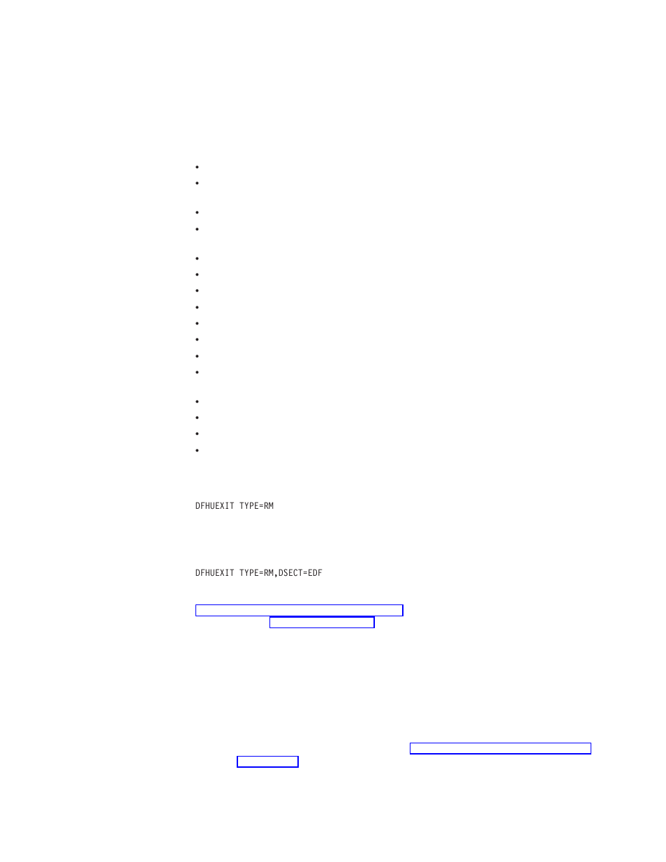 User exit parameter lists | IBM SC33-1683-02 User Manual | Page 285 / 875