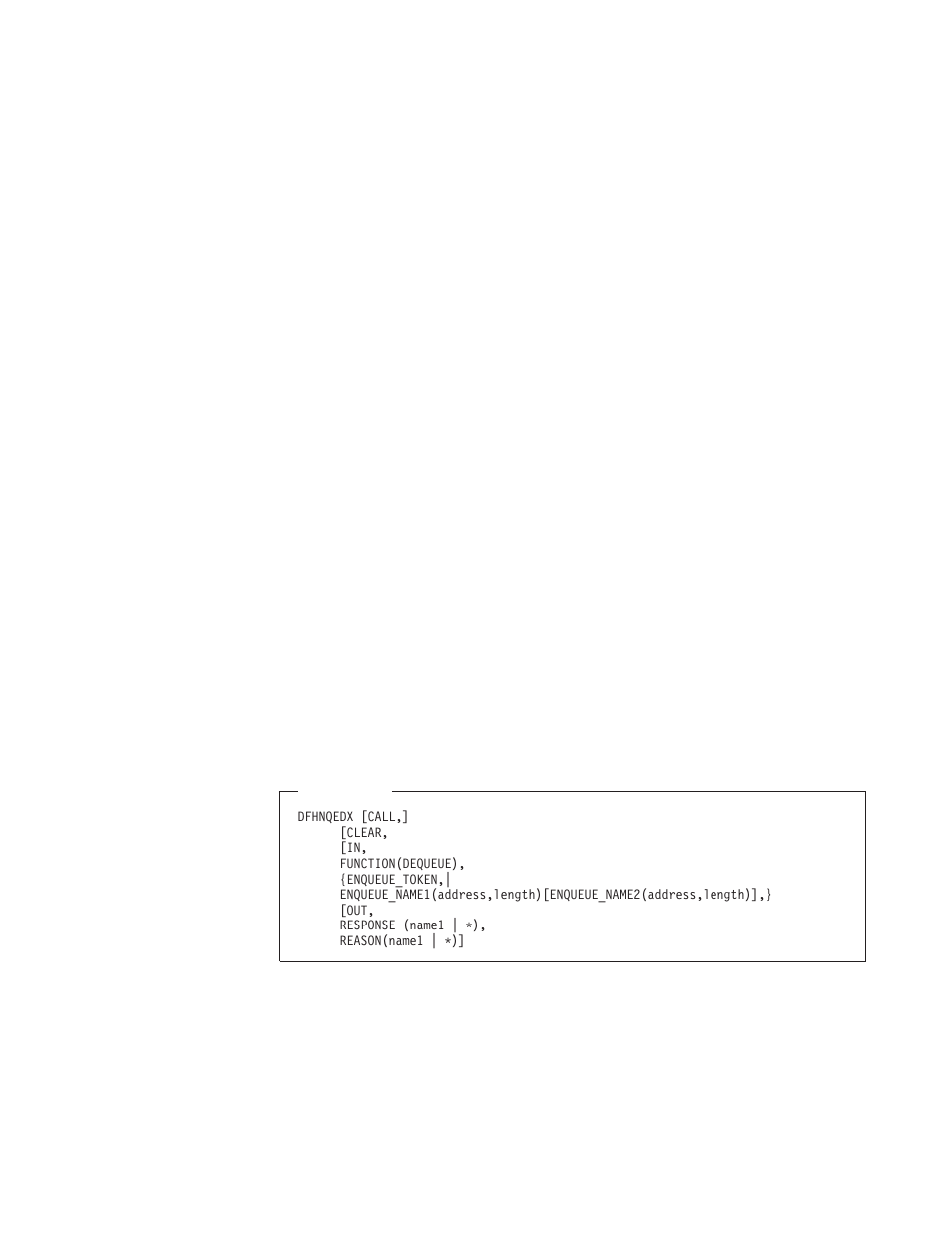 The dequeue function, Response and reason values for enqueue, Response and reason values for dequeue | IBM SC33-1683-02 User Manual | Page 351 / 875