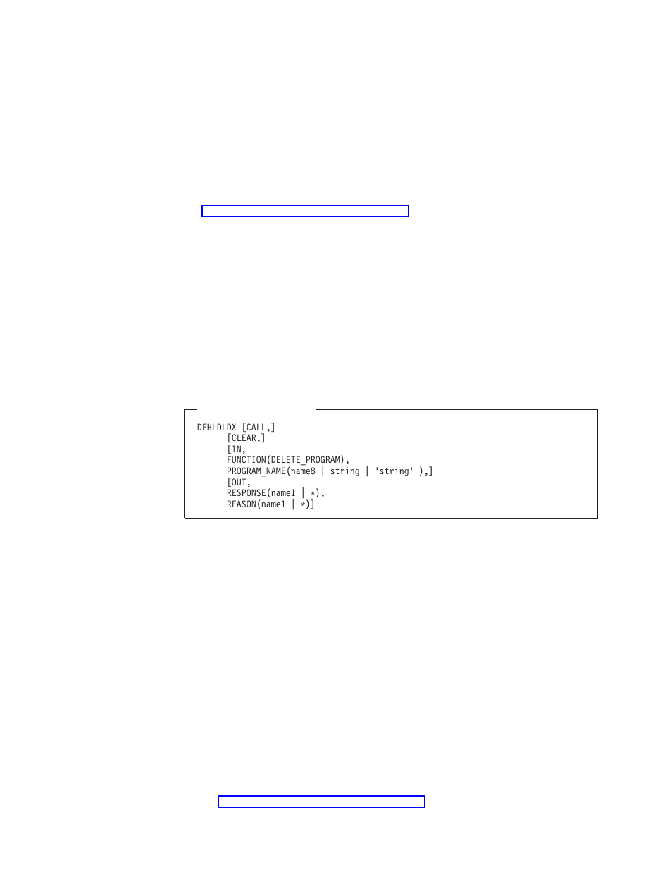 The delete_program call, Response and reason values for delete_program | IBM SC33-1683-02 User Manual | Page 360 / 875