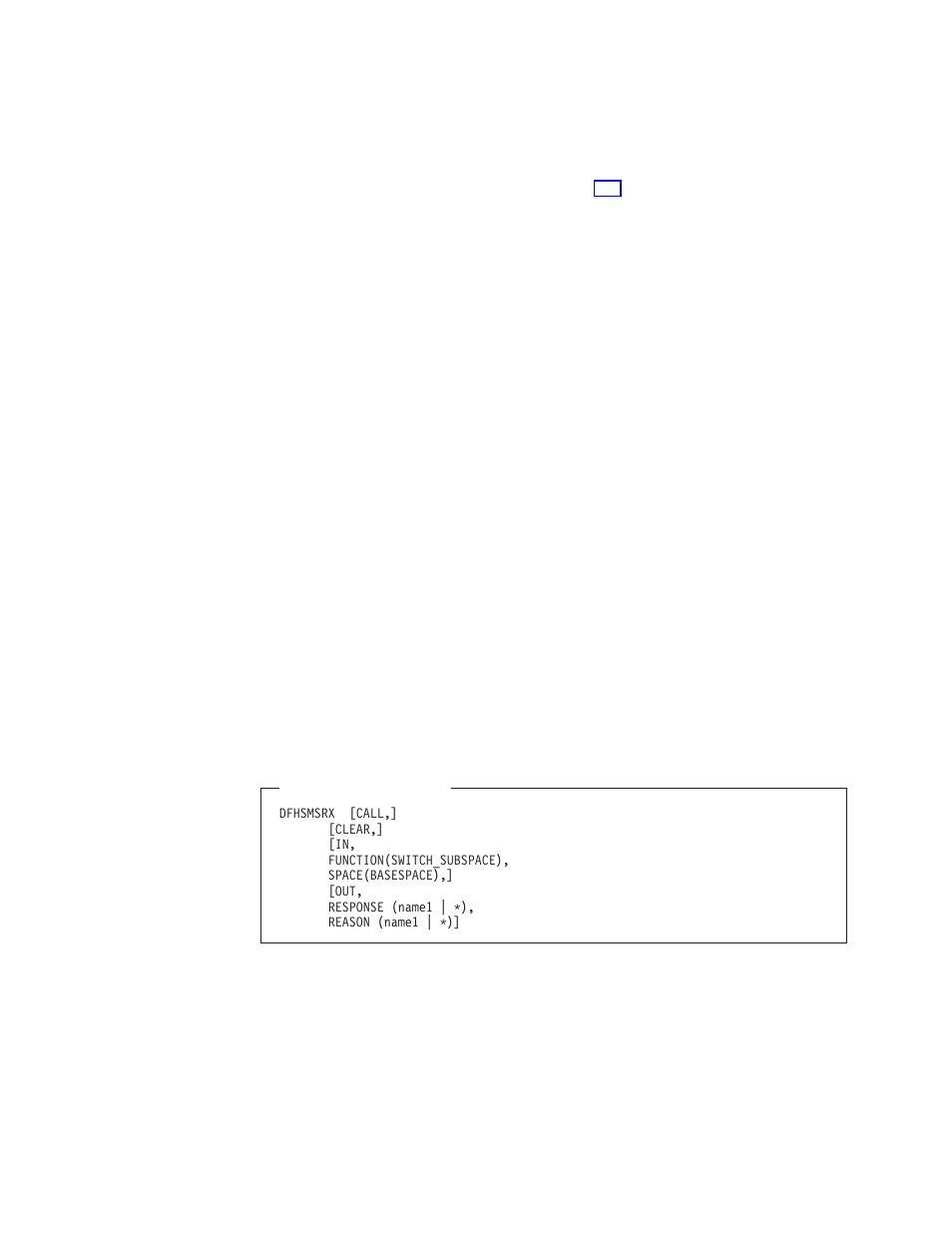 The switch_subspace call, Response and reason values for switch_subspace | IBM SC33-1683-02 User Manual | Page 400 / 875