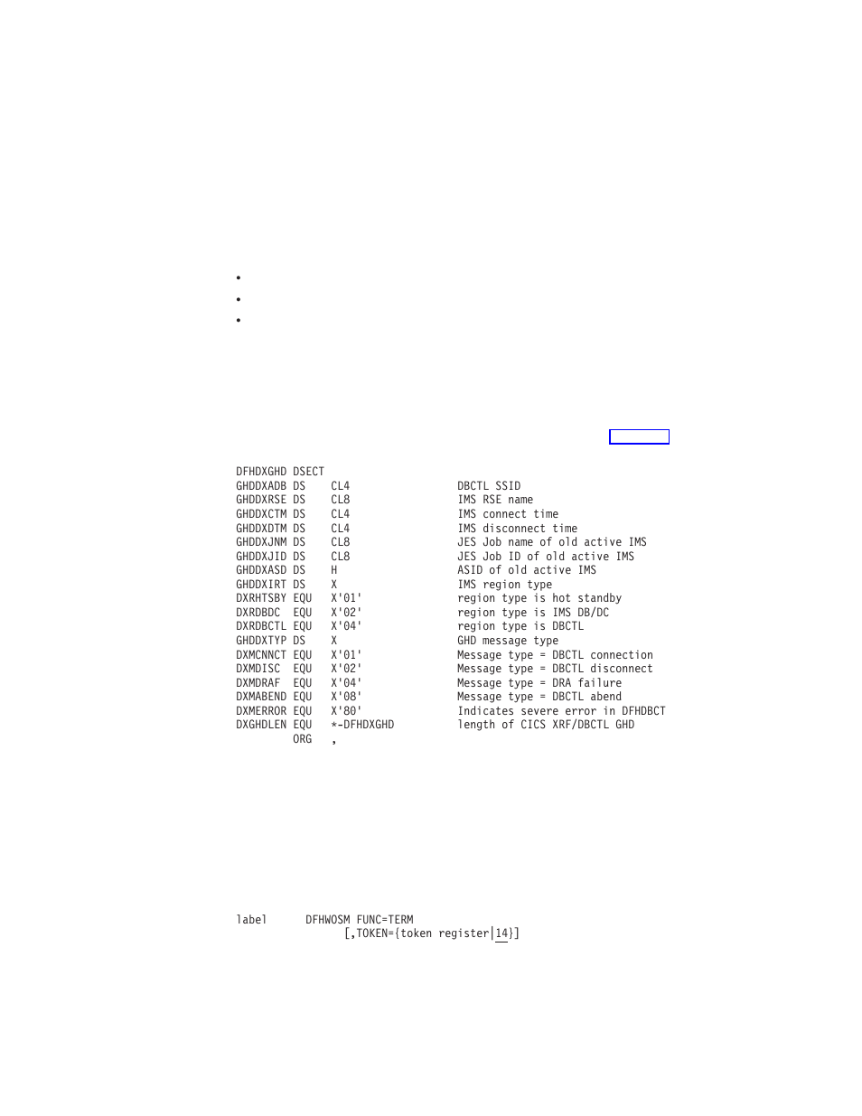 Dfhwosm func=term macro | IBM SC33-1683-02 User Manual | Page 654 / 875
