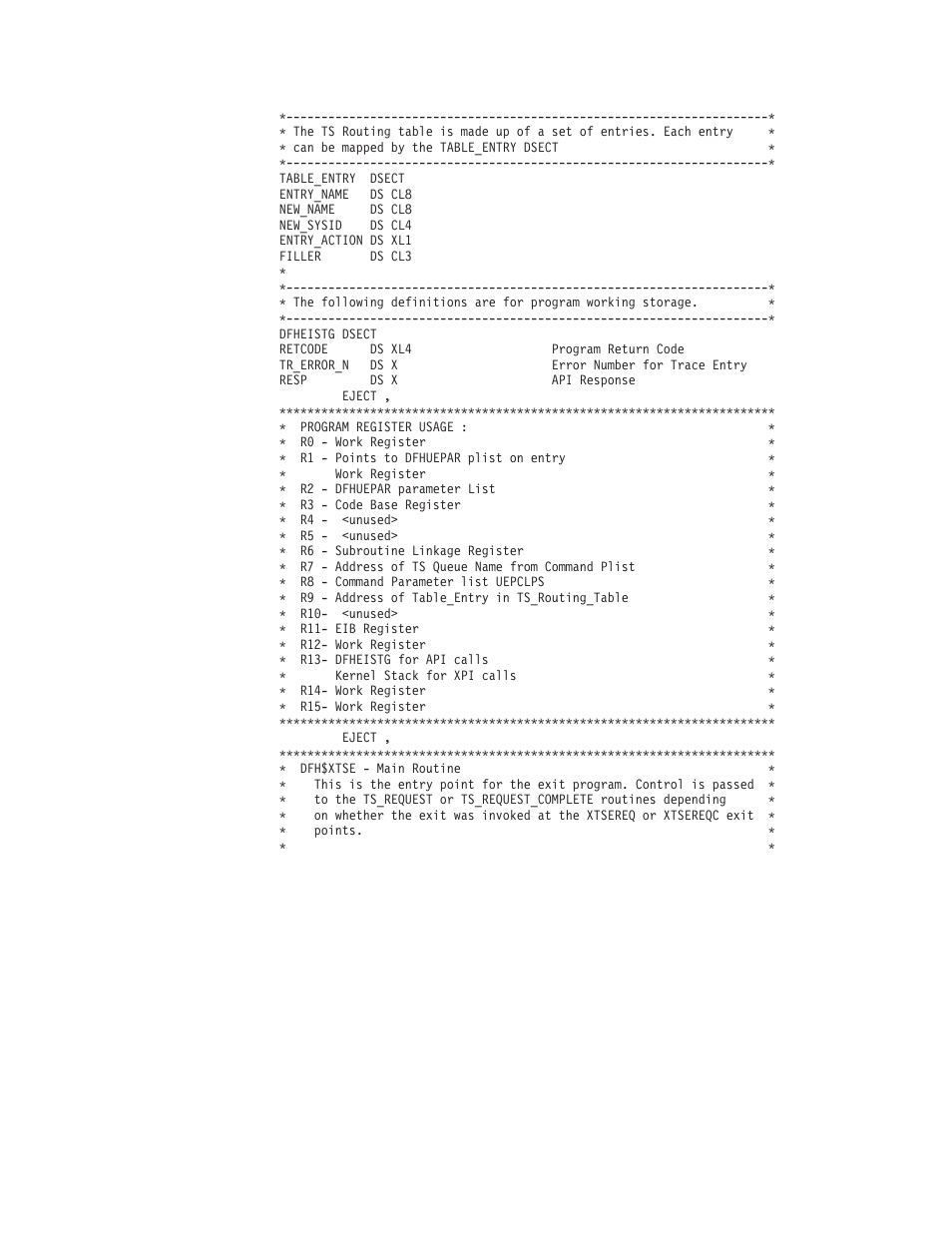 Example xtsereq global user exit program | IBM SC33-1683-02 User Manual | Page 841 / 875