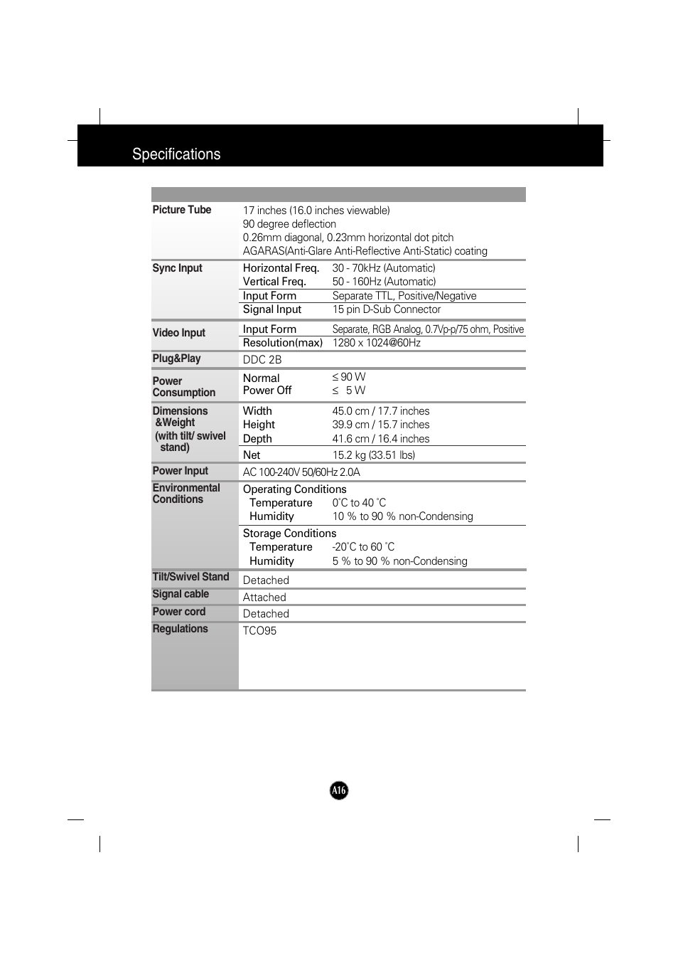 Specifications | IBM 6517-6LN User Manual | Page 19 / 24