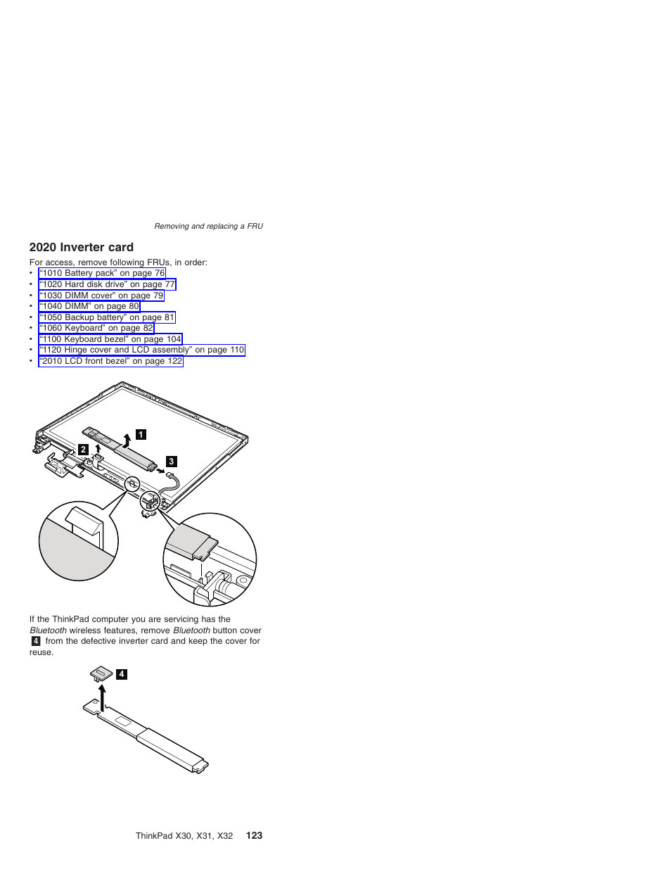 2020 inverter card, Inverter, Card | IBM X32 User Manual | Page 127 / 196