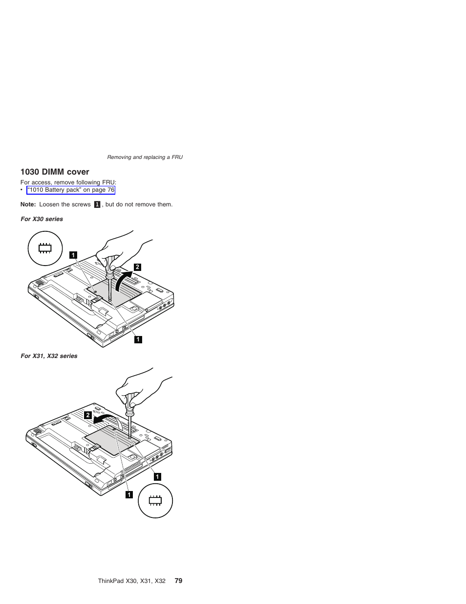 1030 dimm cover, Dimm, Cover | IBM X32 User Manual | Page 83 / 196