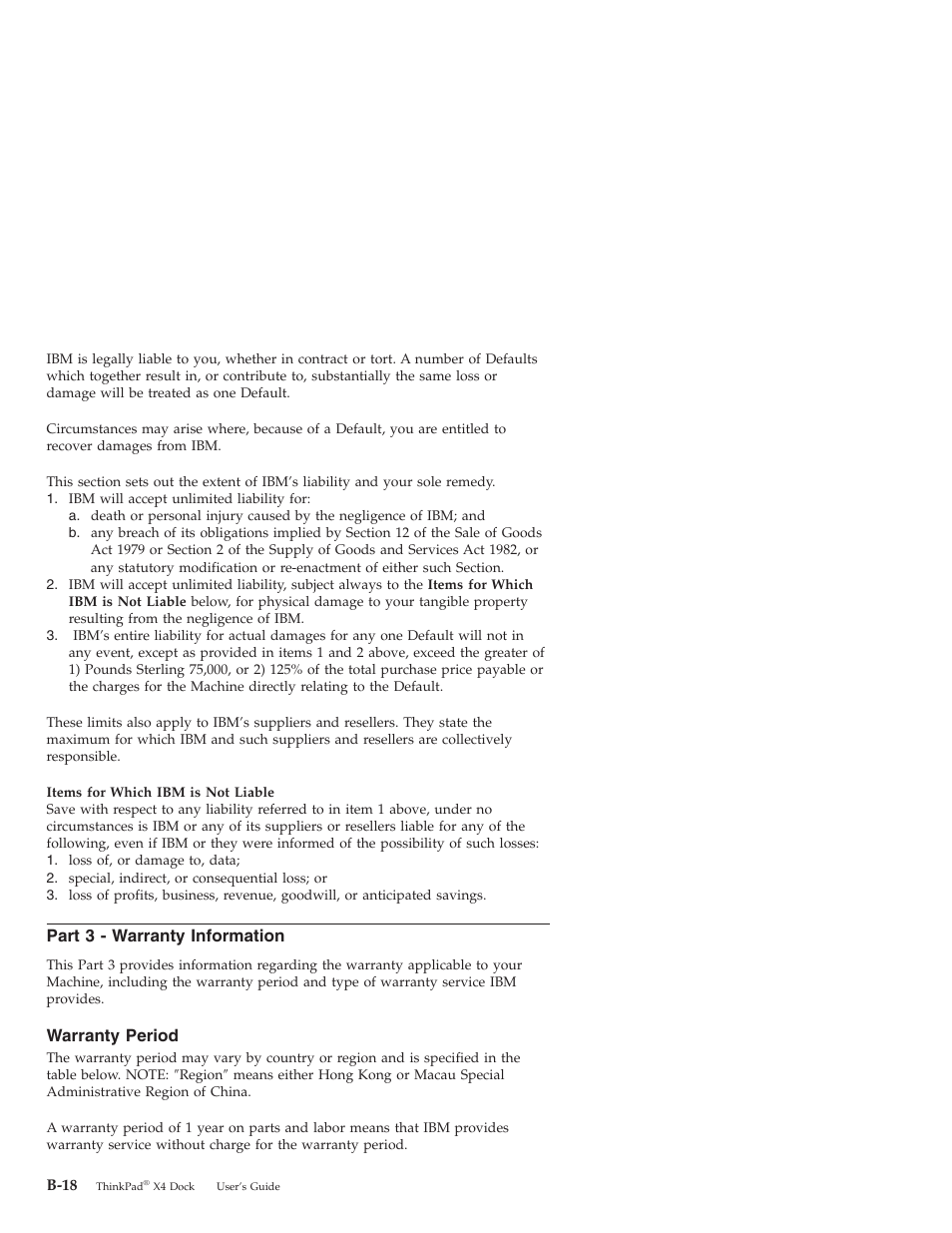 Part 3 - warranty information, Warranty period, Part | Warranty, Information, Period | IBM THINKPAD X4 User Manual | Page 150 / 164