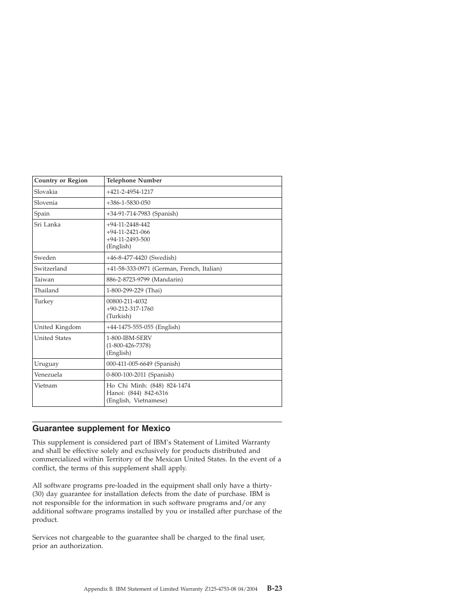 Guarantee supplement for mexico, Guarantee, Supplement | Mexico | IBM THINKPAD X4 User Manual | Page 155 / 164
