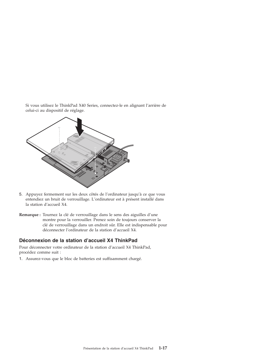 Déconnexion, Station, D’accueil | Thinkpad | IBM THINKPAD X4 User Manual | Page 27 / 164