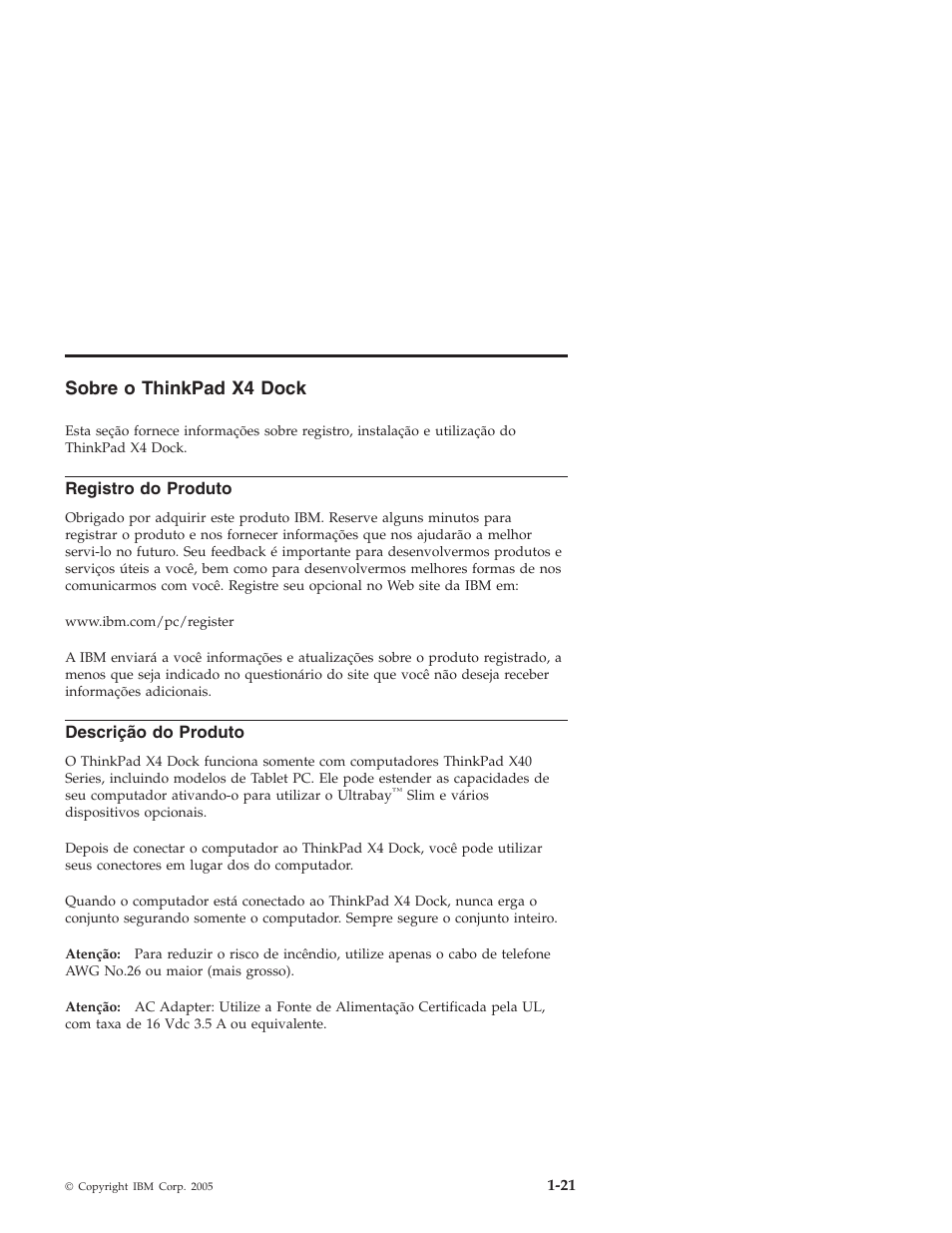 Sobre, Thinkpad, Dock | IBM THINKPAD X4 User Manual | Page 31 / 164