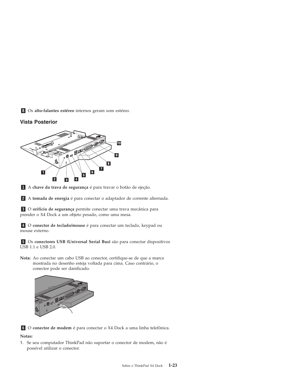 Vista, Posterior | IBM THINKPAD X4 User Manual | Page 33 / 164
