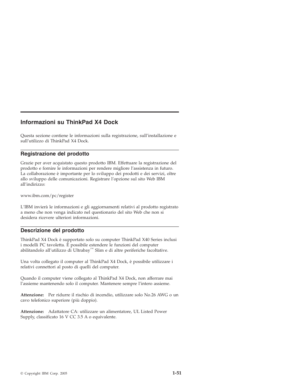 Informazioni, Thinkpad, Dock | IBM THINKPAD X4 User Manual | Page 61 / 164