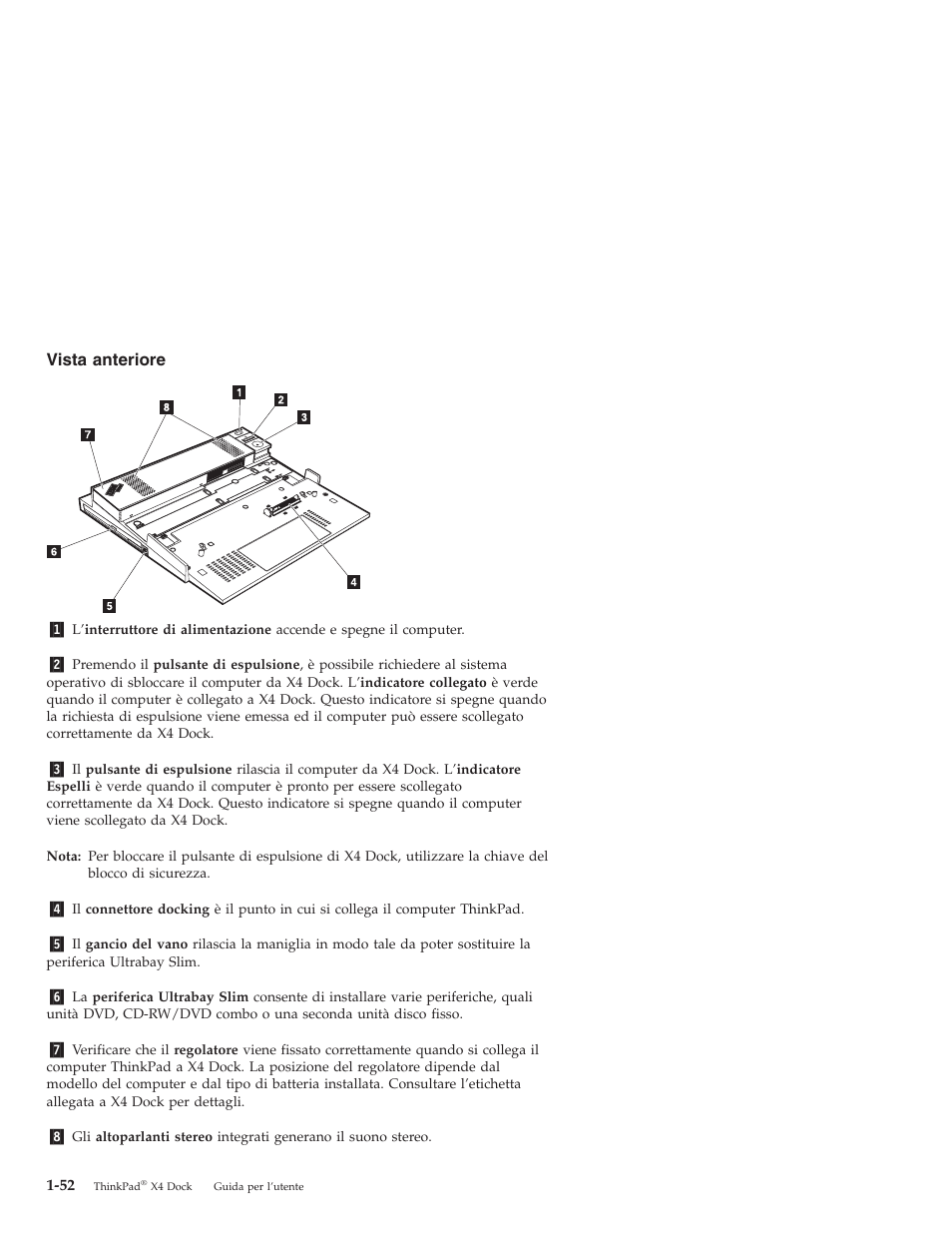 Vista, Anteriore | IBM THINKPAD X4 User Manual | Page 62 / 164