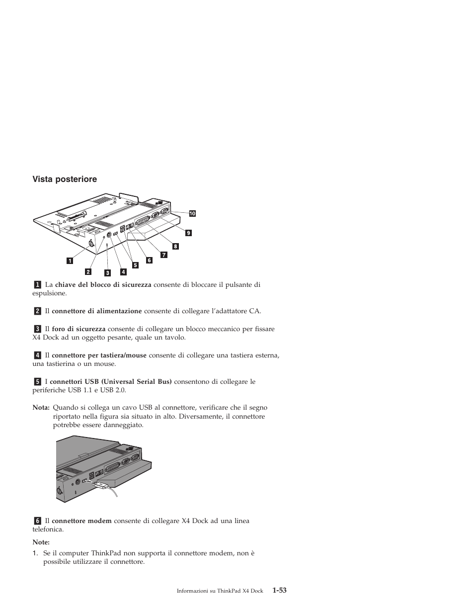 Vista, Posteriore | IBM THINKPAD X4 User Manual | Page 63 / 164