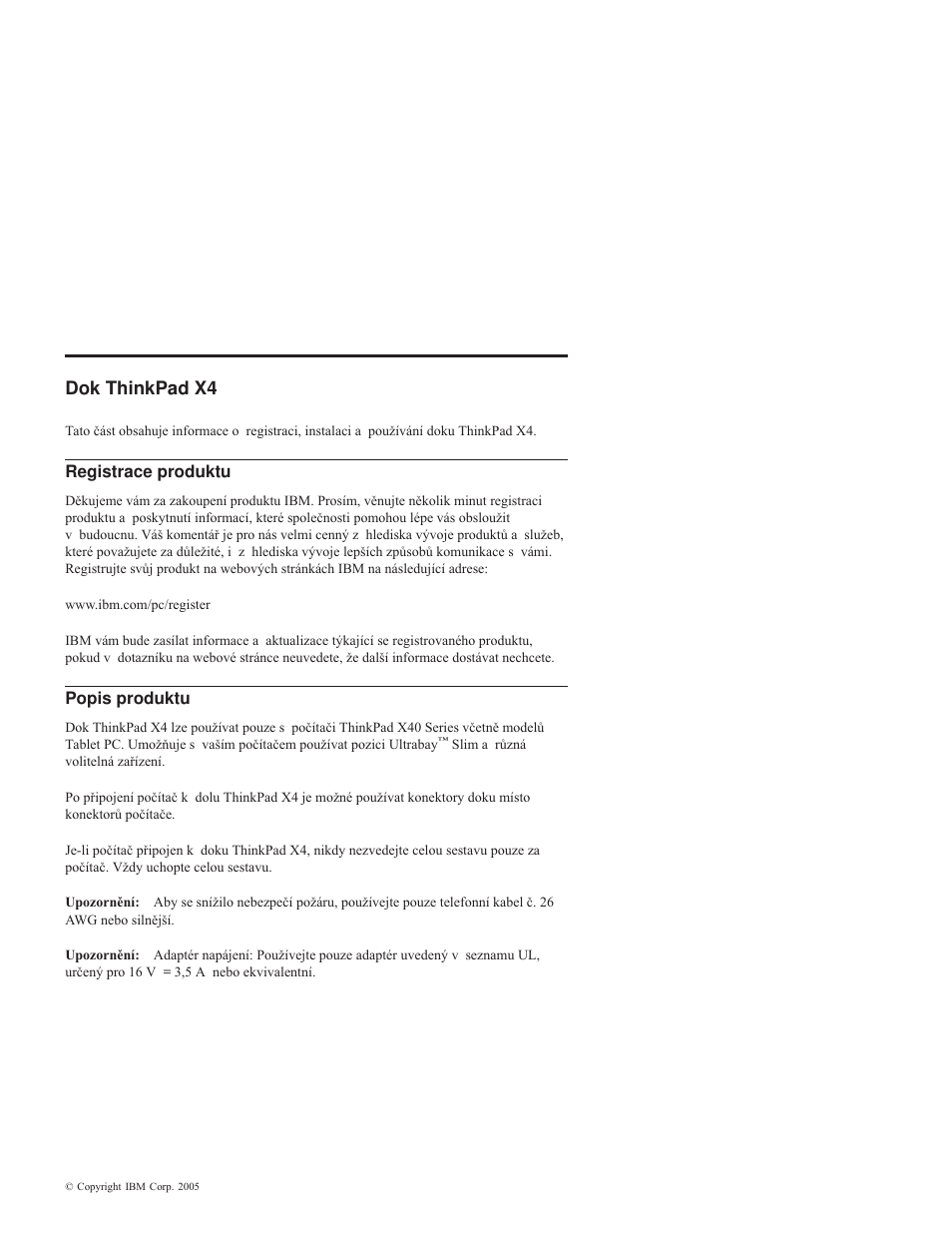 Thinkpad, Registrace, Produktu | Popis | IBM THINKPAD X4 User Manual | Page 71 / 164