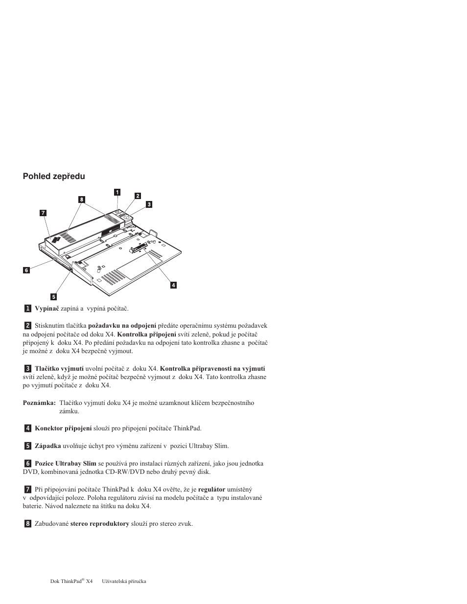 Pohled, Zepředu | IBM THINKPAD X4 User Manual | Page 72 / 164