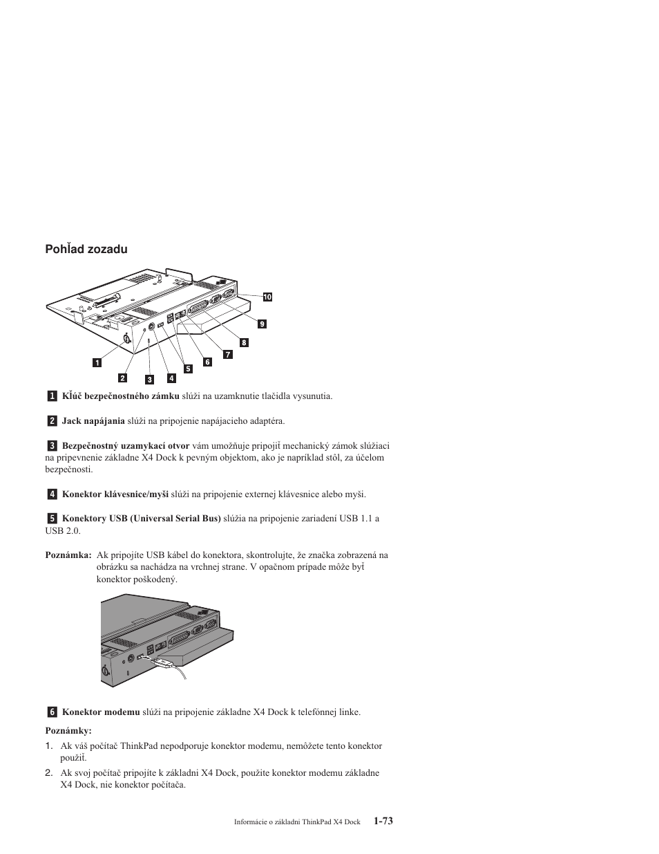 Pohľad, Zozadu | IBM THINKPAD X4 User Manual | Page 83 / 164