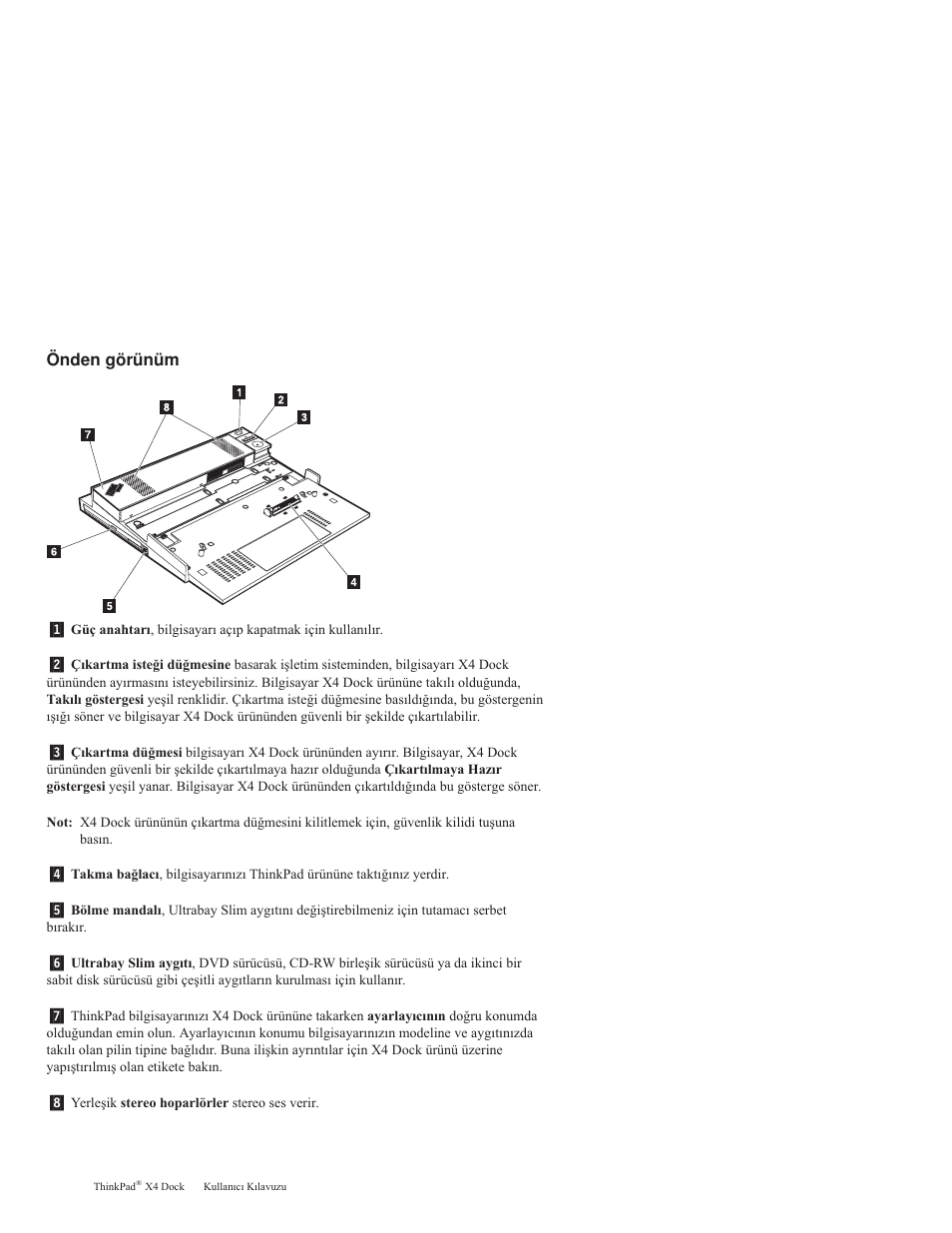 Önden, Görünüm | IBM THINKPAD X4 User Manual | Page 92 / 164