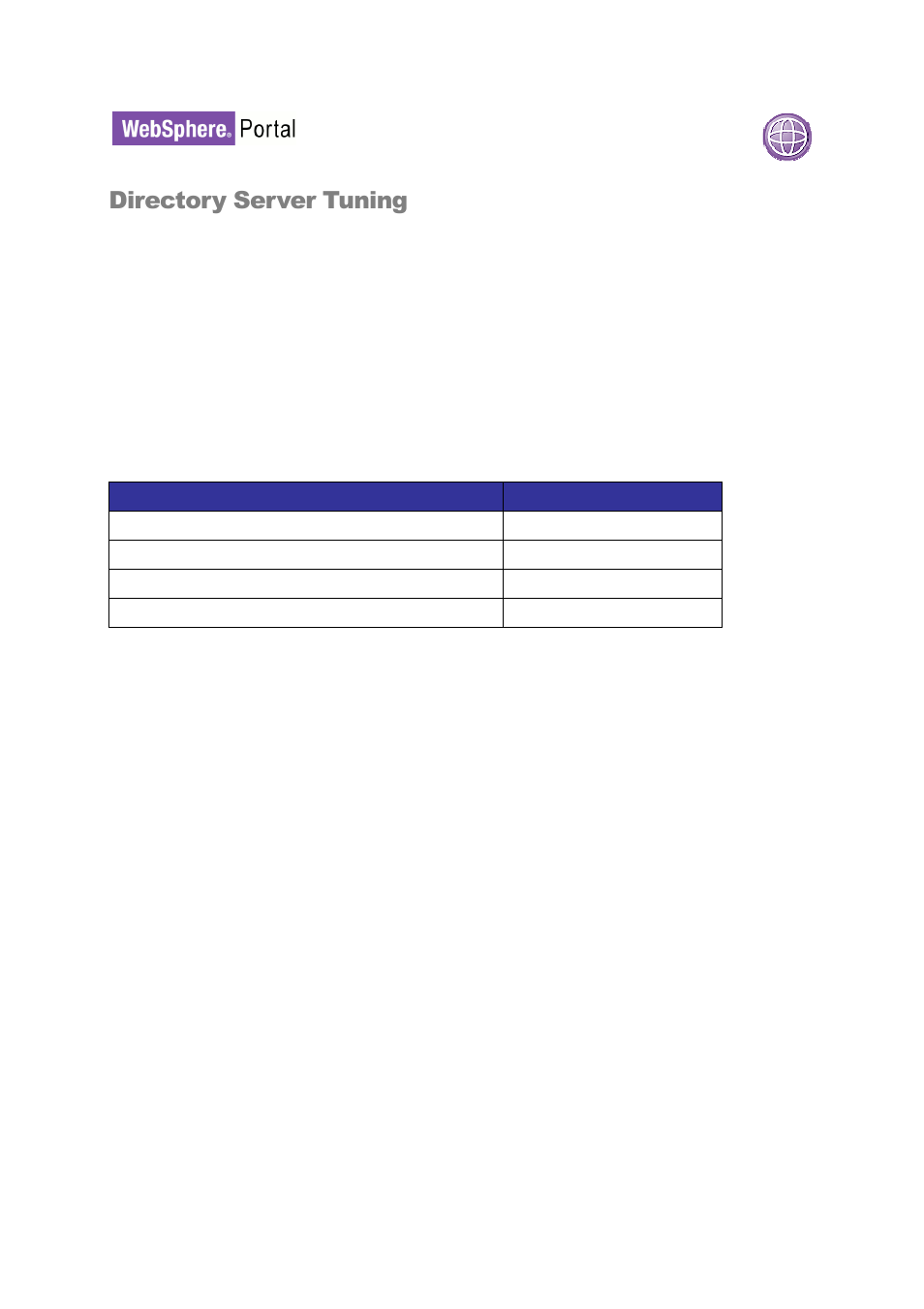 Directory server tuning | IBM WEBSPHERE 6.1.X User Manual | Page 27 / 97