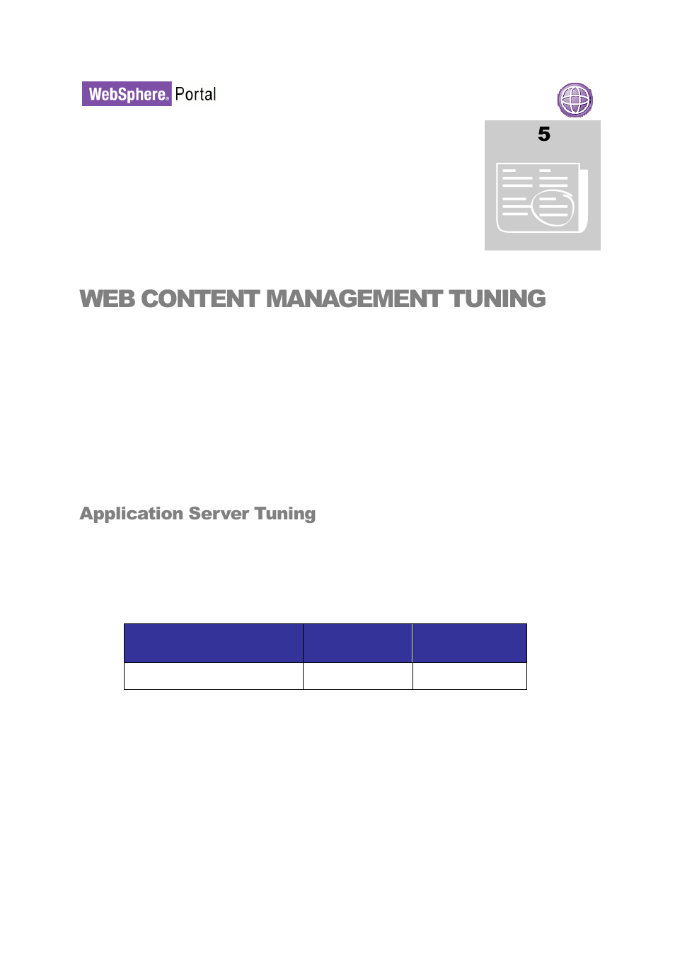 Web content management tuning | IBM WEBSPHERE 6.1.X User Manual | Page 41 / 97