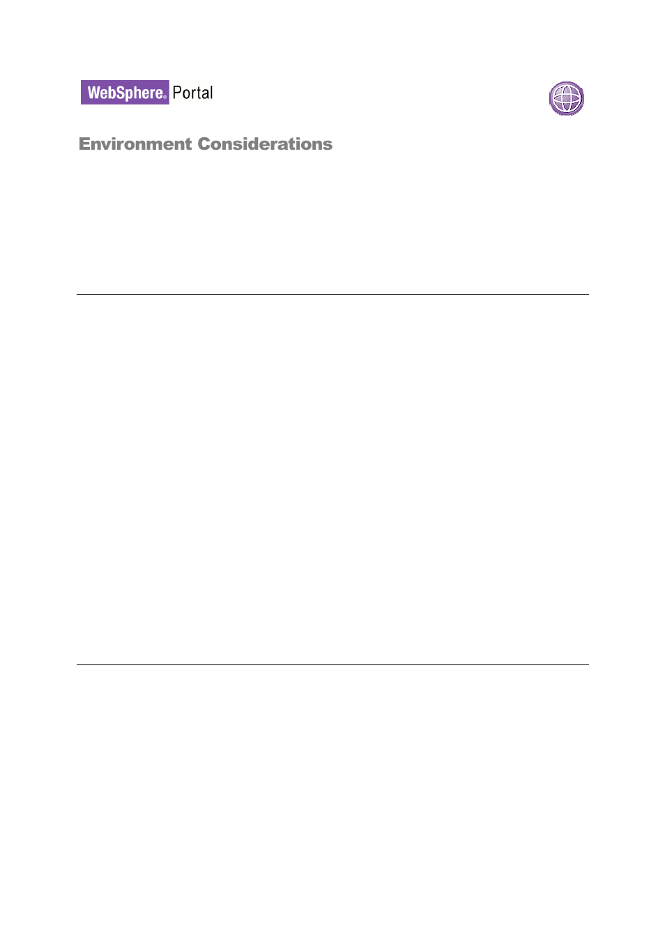 Environment considerations | IBM WEBSPHERE 6.1.X User Manual | Page 8 / 97