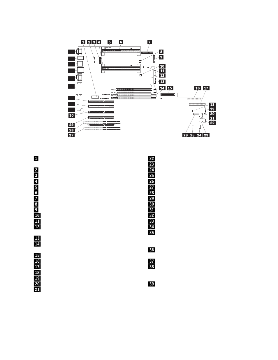 System board connectors | IBM 5000 User Manual | Page 177 / 204