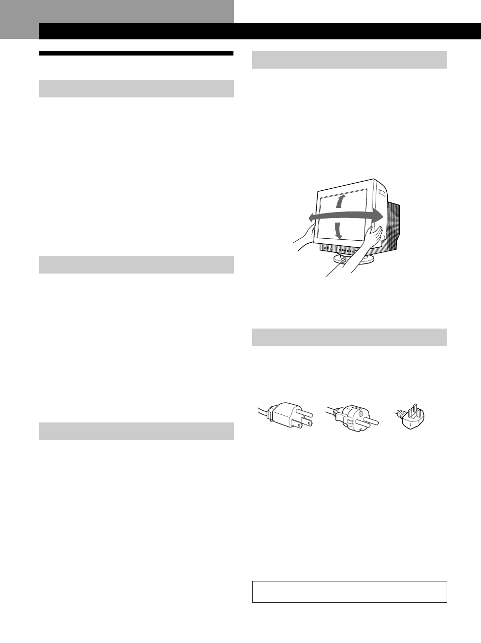 Sicherheitsmaßnahmen, Vorbereitungen, Der dreh- und neigbare ständer | Warnhinweis zum netzanschluß, Aufstellung, Wartung, Transport | IBM P96 User Manual | Page 54 / 128
