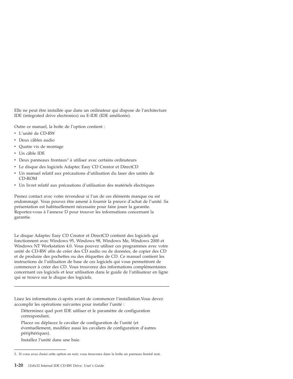 Description des logiciels, Avant de commencer | IBM OBI34MST 10K3786 User Manual | Page 28 / 164