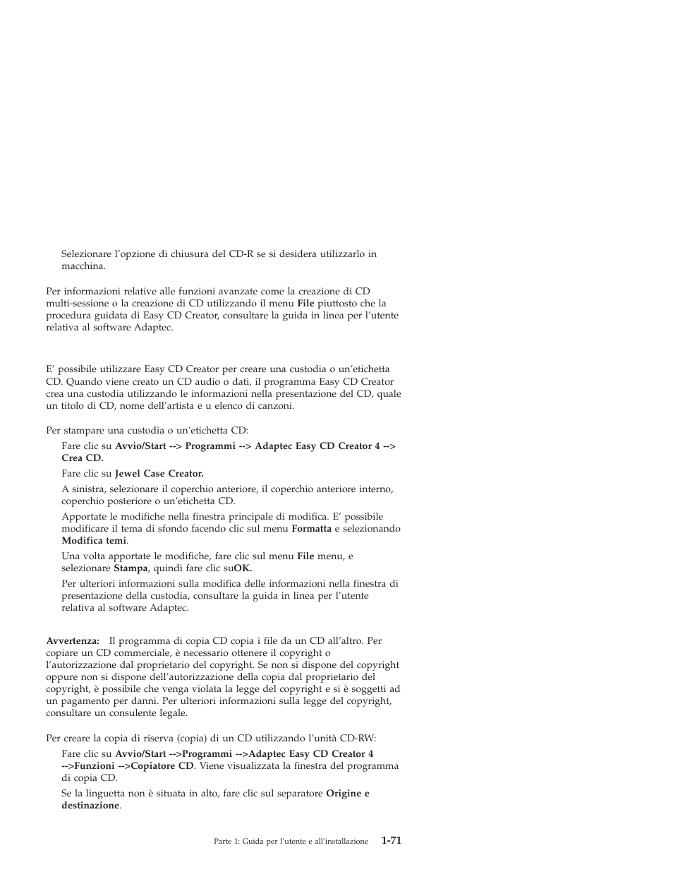 Creazione di una custodia | IBM OBI34MST 10K3786 User Manual | Page 79 / 164