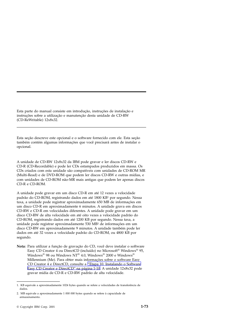 Parte 1: guia de instalação e do usuário, Introdução, Descrição do produto | IBM OBI34MST 10K3786 User Manual | Page 81 / 164