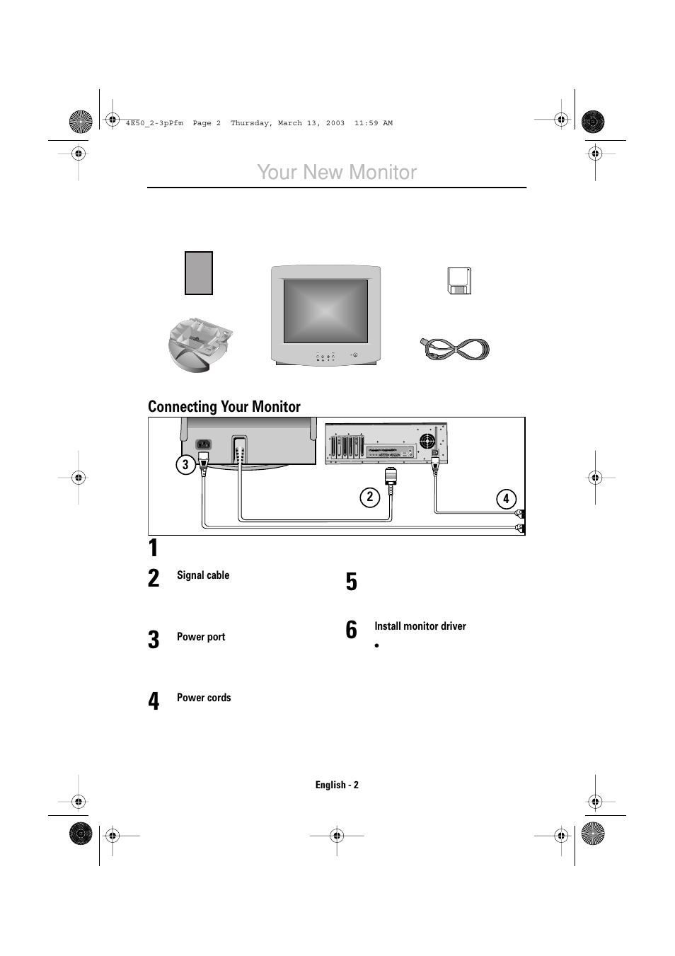 Your new monitor | IBM E50 User Manual | Page 4 / 17