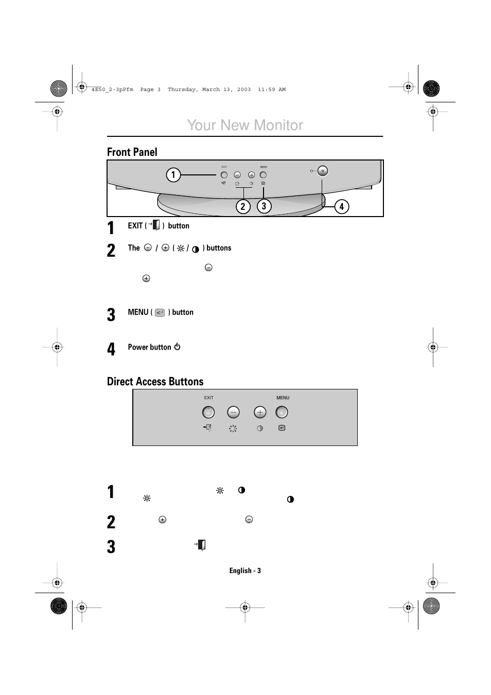 Your new monitor | IBM E50 User Manual | Page 5 / 17