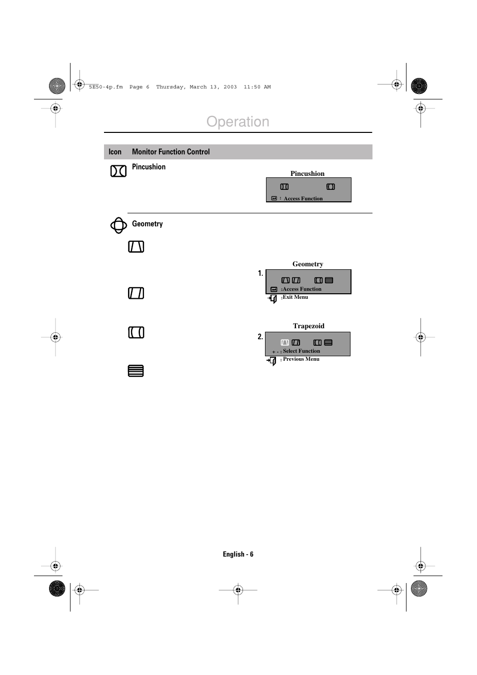 Operation | IBM E50 User Manual | Page 8 / 17