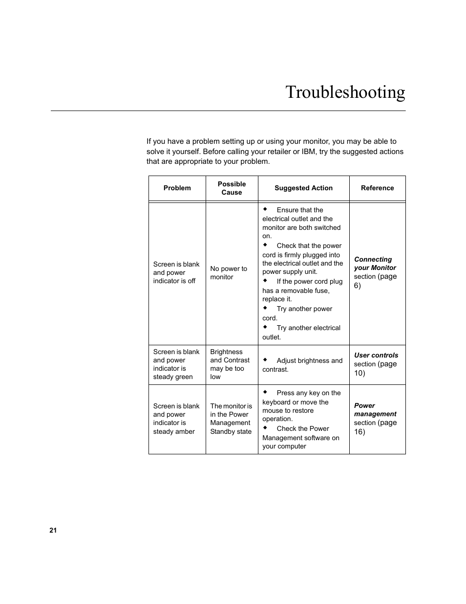 Troubleshooting | IBM T541A User Manual | Page 23 / 44