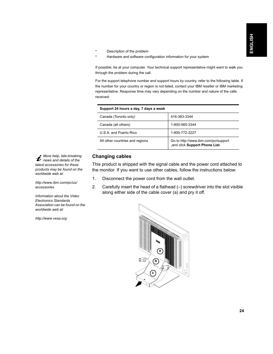 Changing cables | IBM T541A User Manual | Page 26 / 44