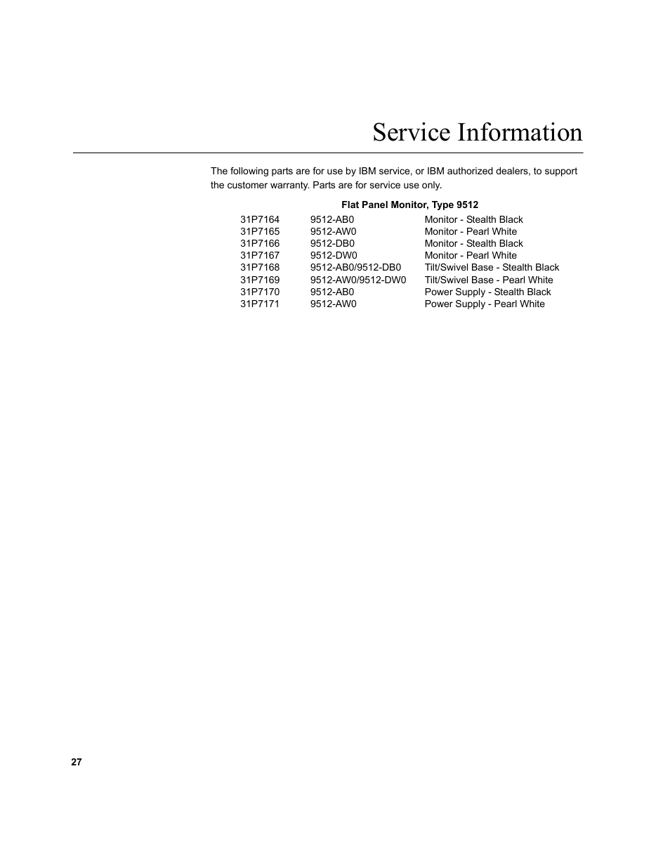 Service information | IBM T541A User Manual | Page 29 / 44